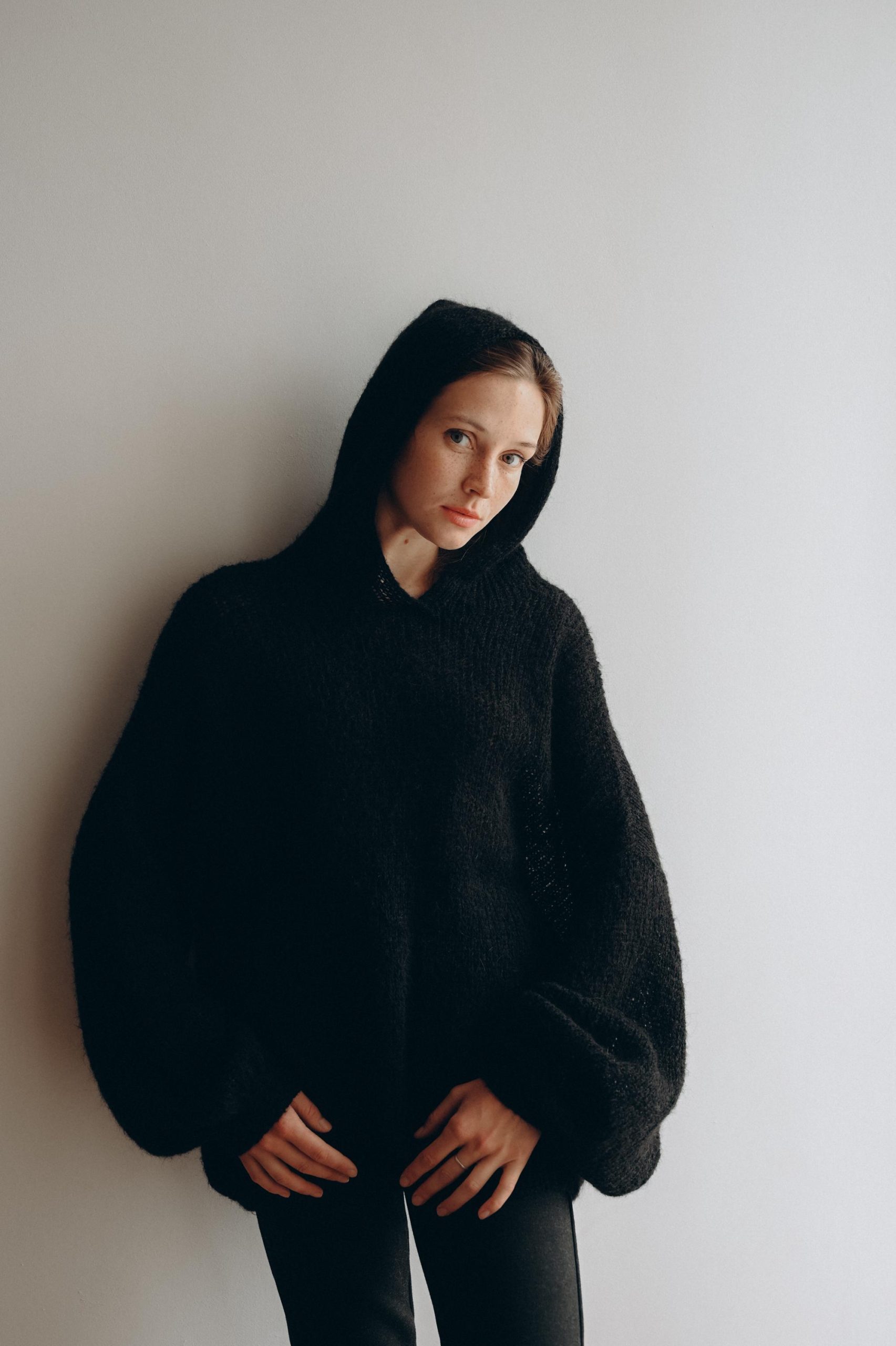 Black Mohair Cowl Neck Sweater: Women's Goth Jumper