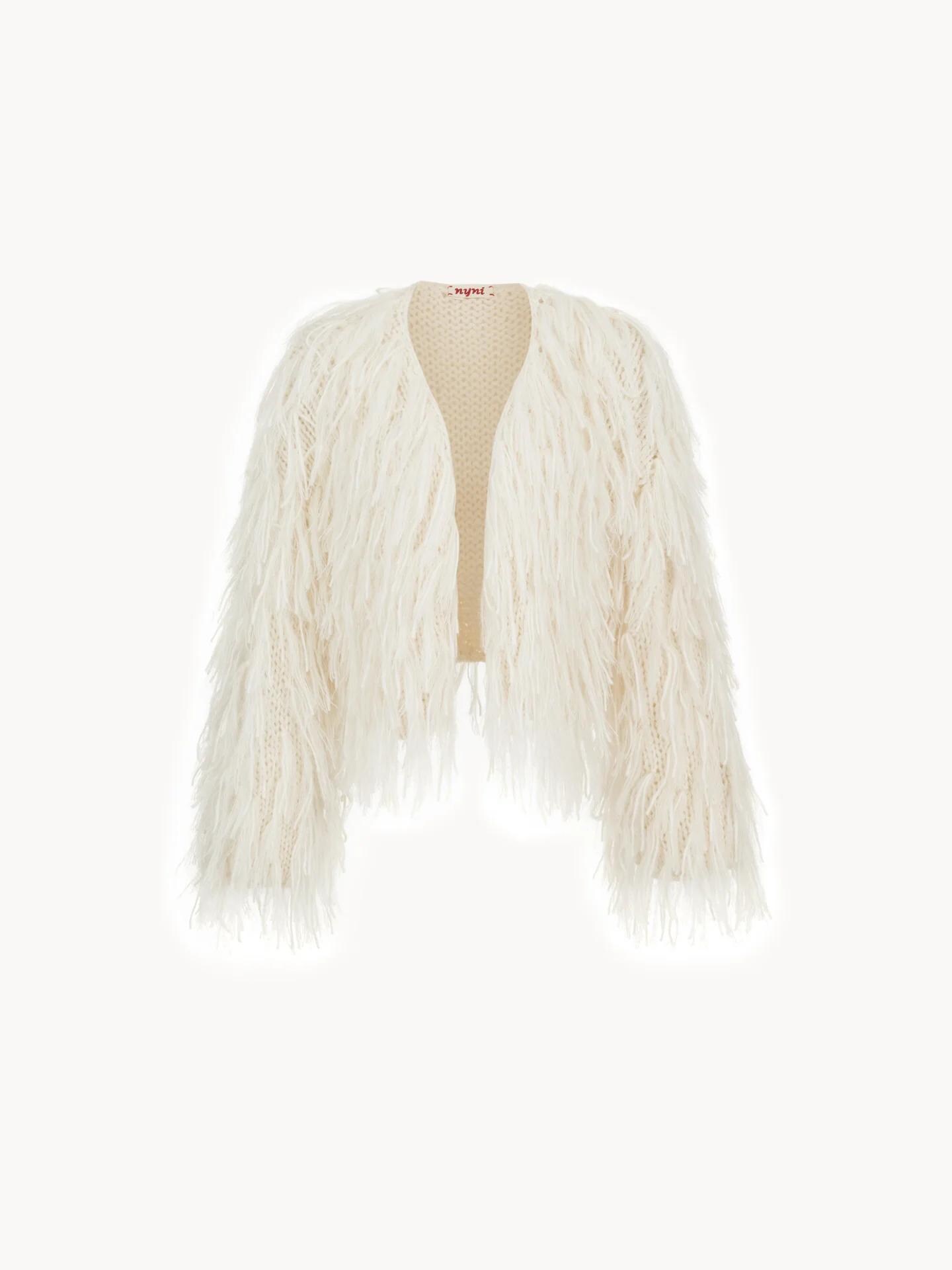 Handmade Alpaca Merino Cardigan: Cropped Open Front Knit Sweater