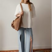 Handmade Raffia Tote Bag: Crochet Flower Eco-friendly Shopper