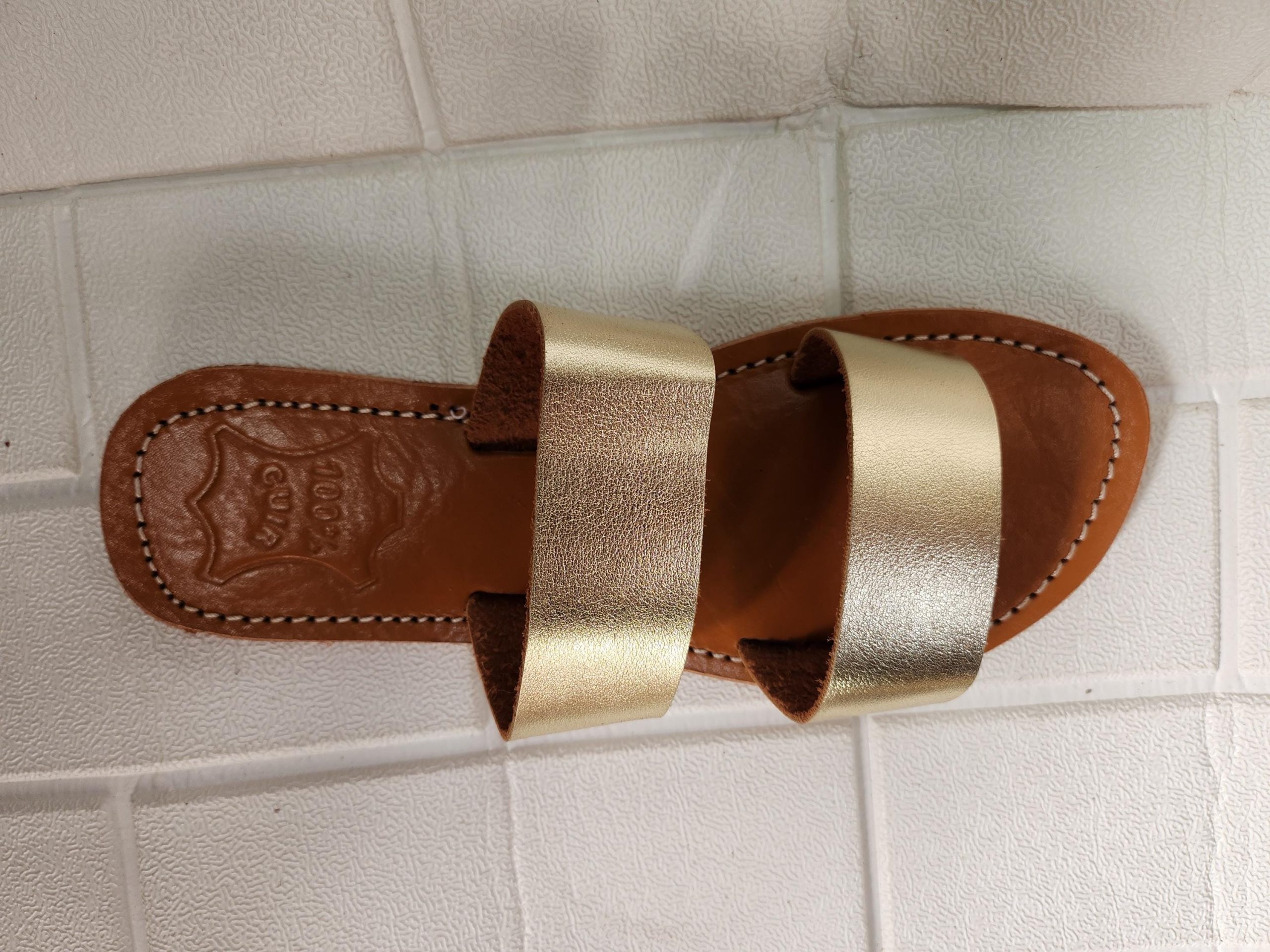 Handmade Moroccan Leather Sandals For Women – Gold Strappy Sandali Donna | Flat Leather Womens Sandals | Ledersandalen Damen |