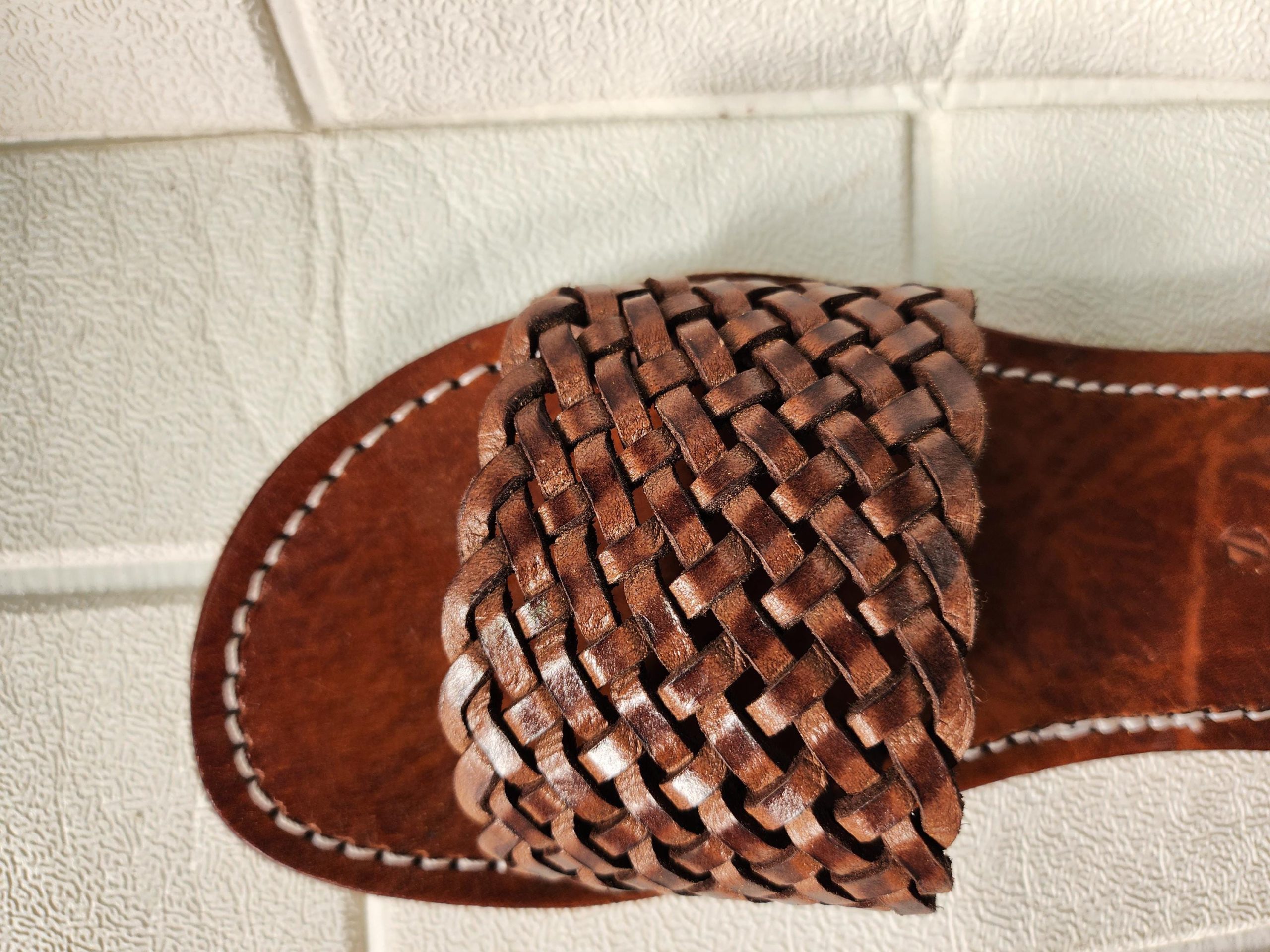 Moroccan Handmade Leather Sandals Women – Braided Slides, Strappy Summer Shoes, Open Toe Beach Sandals, Handcrafted Flat Leather Sandals