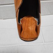 Moroccan Men’s Orange Leather Slip-on Sandals – Handmade Babouche For Him – Natural Leather Slides – Custom Gift Idea – Sizes 40-46 Eu