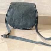 Handmade Moroccan Leather Crossbody Bag – Tooled Floral Carving Saddle Purse – Boho Vintage Shoulder Bag – Artisan Cowhide Leather Handbag
