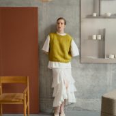 Hand-knitted Red Mohair Vest: Women's Cozy Knitwear