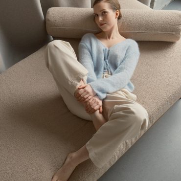 Handmade Mohair Blue Knit Cardigan: Cozy Lightweight Sweater