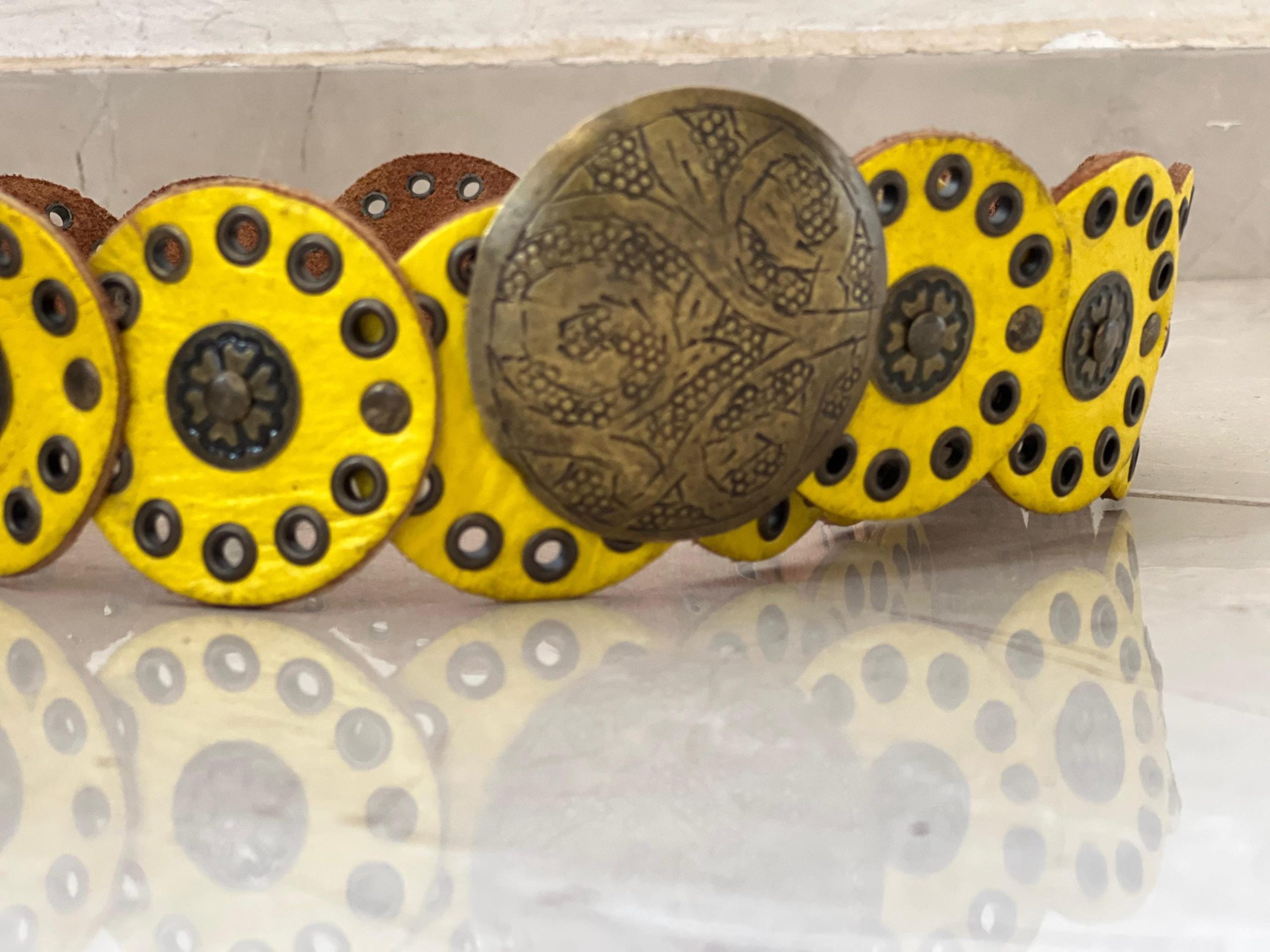 Handmade Moroccan Leather Belt With Vintage Buckle – Boho Statement Waist Accessory