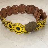 Handmade Moroccan Leather Belt With Vintage Buckle – Boho Statement Waist Accessory